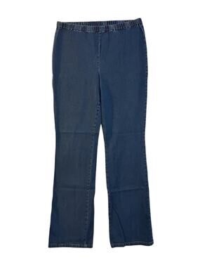 Metro Blues Women's Blue Pull-On Waist Stretch Bootcut 34.5" Inseam Jeans SZ XLT